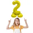 balon foliowy smart cyfra 2 stojaca zloty godan 28 dgt
