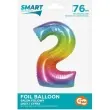 balon foliowy smart cyfra 2 teczowy godan 30 dgt