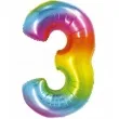 balon foliowy smart cyfra 3 teczowy godan 30 dgt