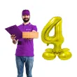 balon foliowy smart cyfra 4 stojaca zloty godan 28 dgt
