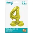 balon foliowy smart cyfra 4 stojaca zloty godan 28 dgt