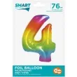 balon foliowy smart cyfra 4 teczowy godan 30 dgt