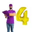 balon foliowy smart cyfra 4 zloty godan 30 dgt