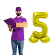 balon foliowy smart cyfra 5 stojaca zloty godan 28 dgt