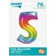 balon foliowy smart cyfra 5 teczowy godan 30 dgt