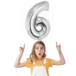 balon foliowy smart cyfra 6 srebrny godan 30 dgt