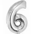 balon foliowy smart cyfra 6 srebrny godan 30 dgt