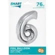 balon foliowy smart cyfra 6 srebrny godan 30 dgt