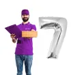 balon foliowy smart cyfra 7 srebrny godan 30 dgt
