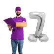 balon foliowy smart cyfra 7 stojaca srebrny godan 28 dgt