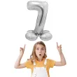 balon foliowy smart cyfra 7 stojaca srebrny godan 28 dgt
