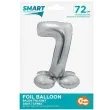 balon foliowy smart cyfra 7 stojaca srebrny godan 28 dgt
