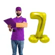 balon foliowy smart cyfra 7 stojaca zloty godan 28 dgt