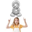 balon foliowy smart cyfra 8 stojaca srebrny godan 28 dgt
