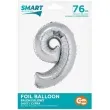 balon foliowy smart cyfra 9 srebrny godan 30 dgt
