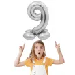 balon foliowy smart cyfra 9 stojaca srebrny godan 28 dgt