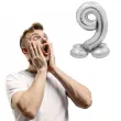 balon foliowy smart cyfra 9 stojaca srebrny godan 28 dgt