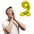 balon foliowy smart cyfra 9 stojaca zloty godan 28 dgt