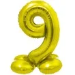 balon foliowy smart cyfra 9 stojaca zloty godan 28 dgt