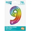 balon foliowy smart cyfra 9 teczowy godan 30 dgt