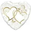 balon foliowy splecione serca bialo zloty qualatex 36 hrt