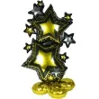 balon foliowy stojacy gwiazdy zloto czarny 33 shp