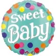 balon foliowy sweet baby kolorowe grochy turkusowy amscan 17 rnd