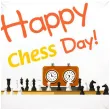balon foliowy szachy happy chess day bialy 18