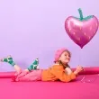 balon foliowy truskawka rozowy partydeco 17 hrt