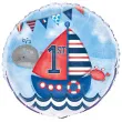 balon foliowy urodziny 1 marynarz unique 18 rnd