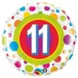 balon foliowy urodziny 11 colorful dots qualatex 18 rnd