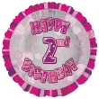 balon foliowy urodziny 2 rozowy unique 18 rnd