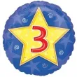 balon foliowy urodziny 3 granatowy z gwiazda amscan 18 rnd