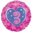 balon foliowy urodziny 3 rozowy amscan 18 rnd