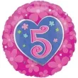 balon foliowy urodziny 5 rozowy amscan 18 rnd