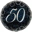 balon foliowy urodziny 50 glitz niebieski unique 18 rnd