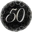 balon foliowy urodziny 50 glitz srebrny unique 18 rnd