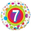 balon foliowy urodziny 7 colorful dots qualatex 18 rnd