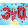 balon foliowy urodziny cyfra 0 czerwony partydeco 34 dgt