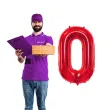 balon foliowy urodziny cyfra 0 czerwony partydeco 34 dgt