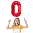 balon foliowy urodziny cyfra 0 czerwony partydeco 34 dgt