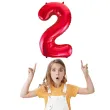 balon foliowy urodziny cyfra 2 czerwony partydeco 34 dgt