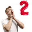balon foliowy urodziny cyfra 2 czerwony partydeco 34 dgt