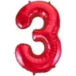 balon foliowy urodziny cyfra 3 czerwony partydeco 34 dgt