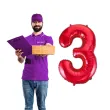 balon foliowy urodziny cyfra 3 czerwony partydeco 34 dgt
