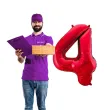 balon foliowy urodziny cyfra 4 czerwony partydeco 34 dgt