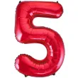 balon foliowy urodziny cyfra 5 czerwony partydeco 34 dgt