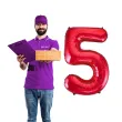 balon foliowy urodziny cyfra 5 czerwony partydeco 34 dgt