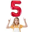 balon foliowy urodziny cyfra 5 czerwony partydeco 34 dgt