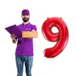 balon foliowy urodziny cyfra 9 czerwony partydeco 34 dgt